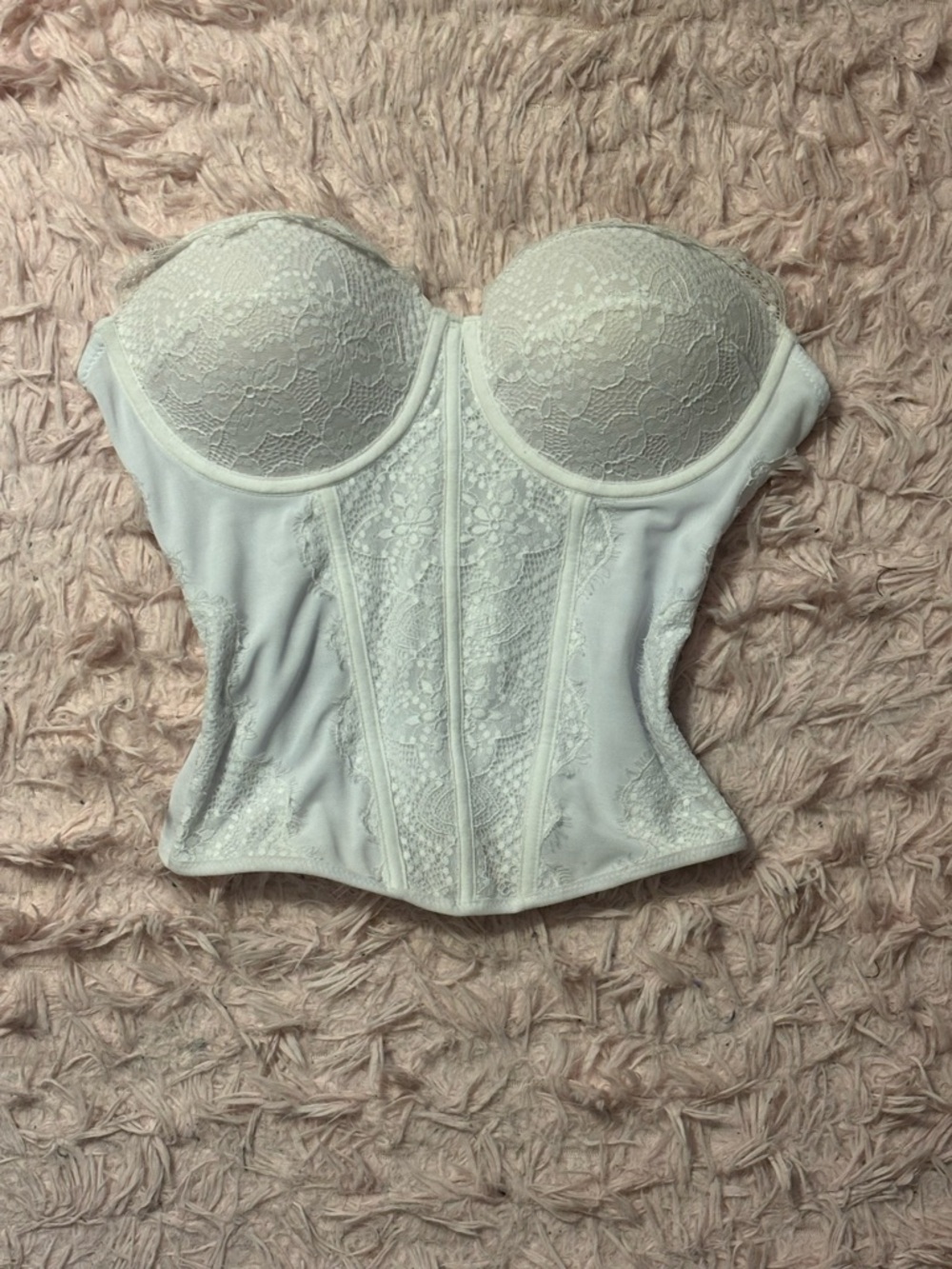 ReoRia White Lace Bustier Top